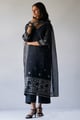 Black Woven Kurta with Viscose Chanderi Dupatta Black color