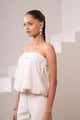 Ivory Marble off Shoulder Top Ivory color