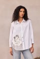 Raven Applique Shirt Bright White color