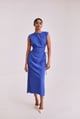 Blue Midi Dress With Cut-Out Detail Blue color