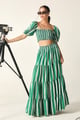 Hazel Skirt Green/White color
