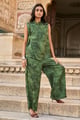 Jacquard Green Pant Green color