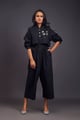 Utility Jumpsuit with Badges Black color