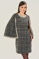 The Metallic Plaid Dress Black color