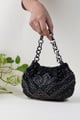 Raat Ki Rani Embellished Potli Bag Black color