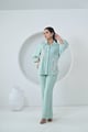 Sea Blue Linen Embroidered Shirt and Pant Co-ord Set - RUCHIKA MALLIKA LABEL - Image 1