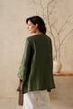 Sehar Pure Chanderi Embroidered Matching Set Green/Cream color