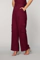 Aalya Cargo Pants Wine color