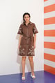 Hazel Laced Dress Brown color