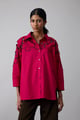 Amaryllis Applique Shirt Magenta Rose color