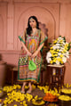 Banarasi Begum Embroidered Kaftan Yellow color