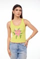 Green Rib-Knit Embroidered Tank Top - The clothing factory - Image 1