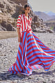 Striped Maxi Skirt Red/Blue color