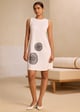 Soft Woodprint Shift Dress Everlasting White color