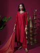 Red Asopalav Long Kurta Set Red color