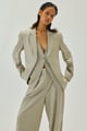 Tailored Double Lapelled Single Breasted Blazer Grey color
