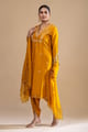 Zarqaa Sitara Kurta Dhoti Set Yellow color