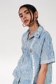 Blue Dawn Embroidered Shorts Co-Ord Set Blue color