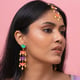 Mystic Lotus Earring Mangtika Set Black/Grey color