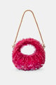Fuchsia Aura Mini Beaded Bag