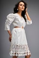Structured Dress with Applique Hemline White color