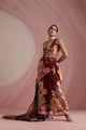 The Maharani Bagh Scarf Burgundy/Maroon color