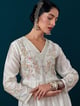 Embroidered Yoke with Gathers Kurta Off White color