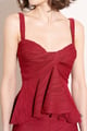 Red Plisse Top Elena Red color
