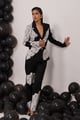 Lumina Blazer Set Black/White color