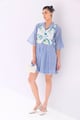 Orlando Dress & Porto Half Jacket Blueberry/White Blueberry & White color