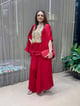 Kiri Patch Work Kaftan Top with Flared Pant Red color