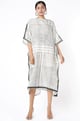 Black and White Striped Boat Neck Cotton Kaftan - Banana Labs - Image 1