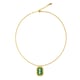 Capricorn Zodiac Tablet Reversible Necklace with Garnet Green color