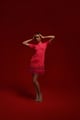 Fuschia Embellished Feather Dress Fuschia Pink color