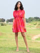 Daisy Short Kaftan Dress Pink color