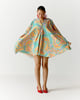 Color Square Handkerchief Dress Beige/Green/Blue color