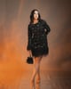 Starlight Fur Dress Black color
