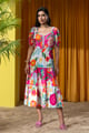 Vibrant Floral Maxi Dress Multicolor color