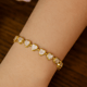 Vintage Heart Bezel Zircon Tennis Bracelet Gold color
