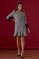 Metallic Tweed Blazer Dress Monochrome color