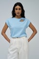 T-Shirt with Chest Cutout Blue color