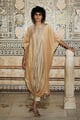 Draped Ombre Tissue Kaftan Top Metallic Multi color