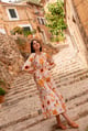 Tulum Dress in Athena Print White/Yellow color
