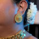 Antique Petals Floral Stud Earrings Gold color