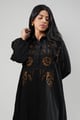 Geometric Embroidered Shirt Black Black/Brown color