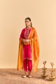 Amal - Silk Velvet A-Line Kurta and Dhoti Pink color