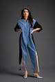 Blue Metallic Colorblock Jumpsuit Blue color