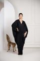 Black Shimmer Crepe V-Neck Kaftan - Sakshi G Chawla - Image 1