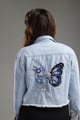 Butterfly Effect Denim Jacket Light Blue color