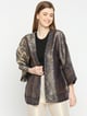 Brocade Navy Blue French Patterned Jacket Blue color